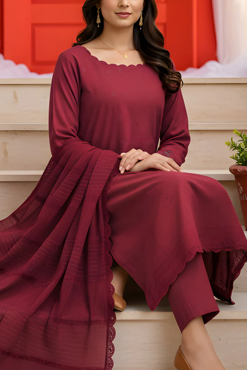 Nayab Peach Emb D-452 - Image 4