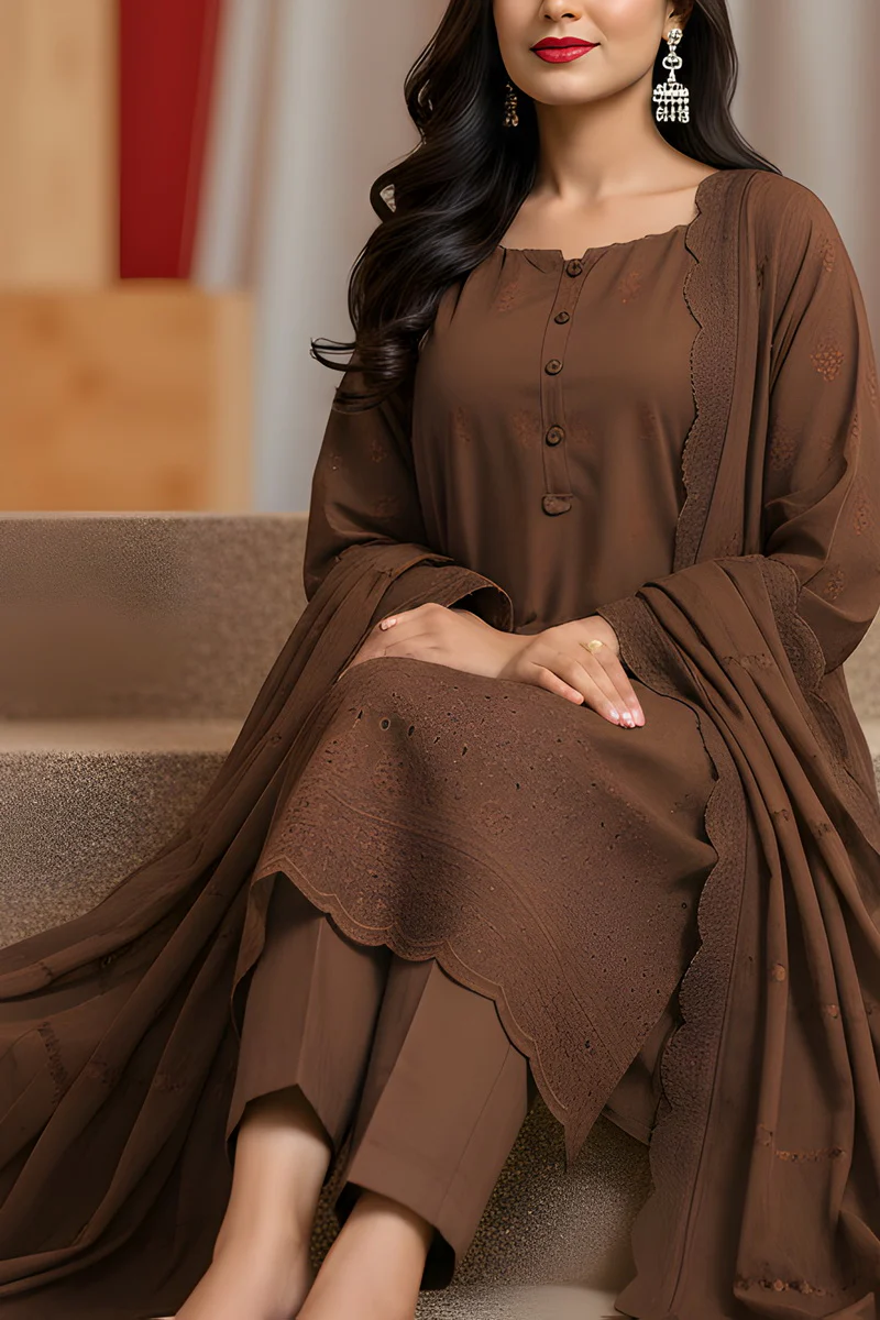 Nayab Peach Emb D-455 - Image 4