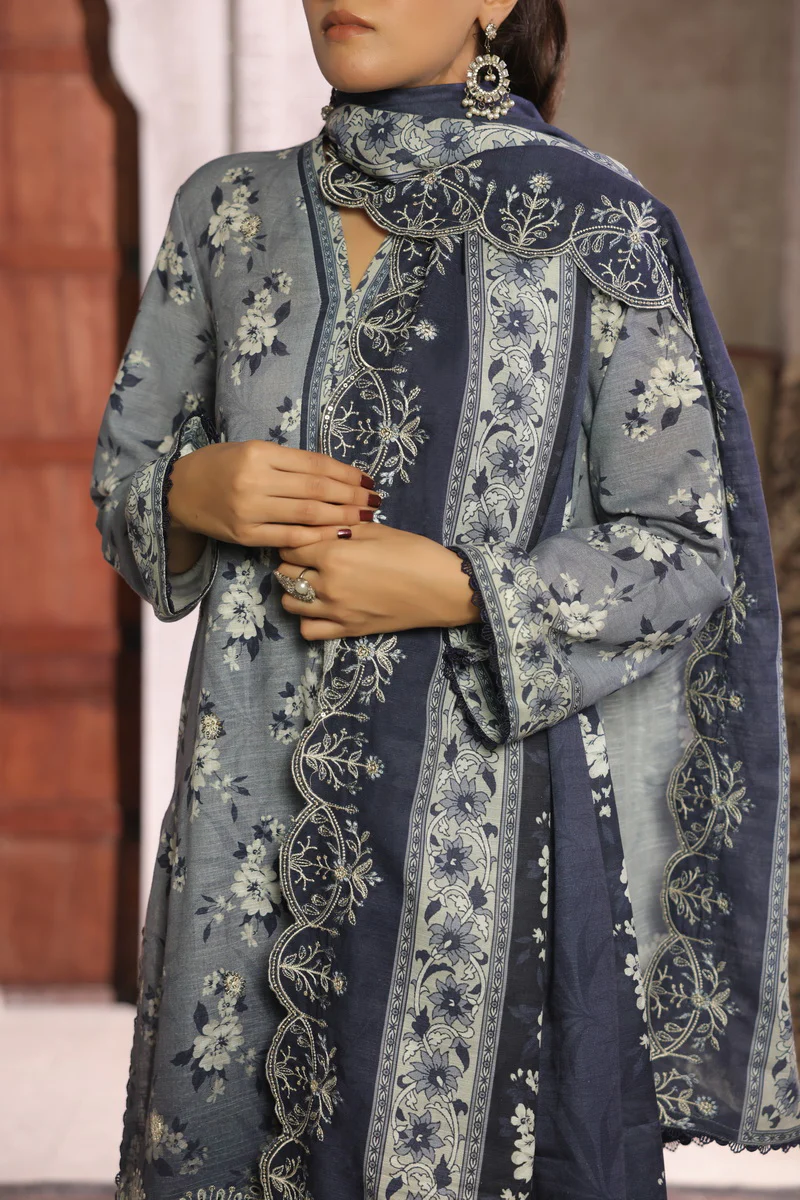 Shahkar Emb Khaddar D-009 - Image 3