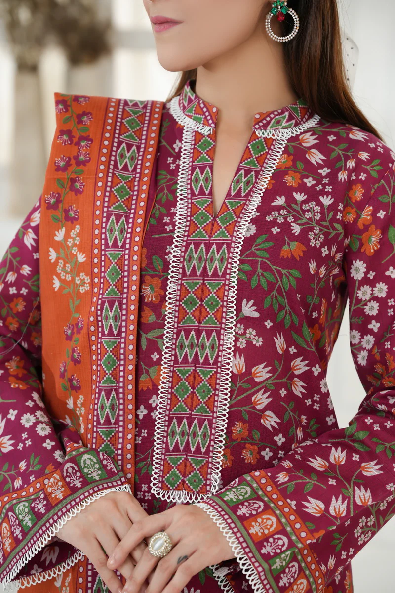 Shahkar Print Khaddar D-024 - Image 2