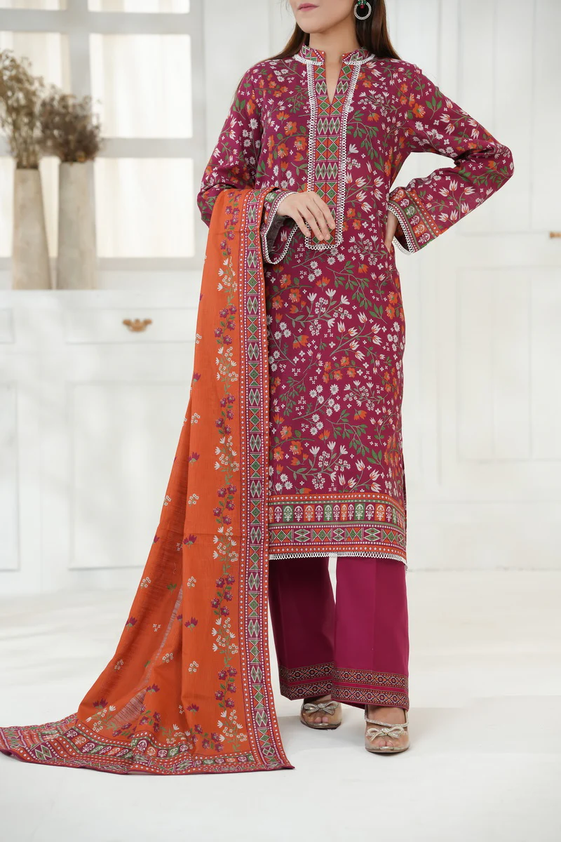 Shahkar Print Khaddar D-024 - Image 4